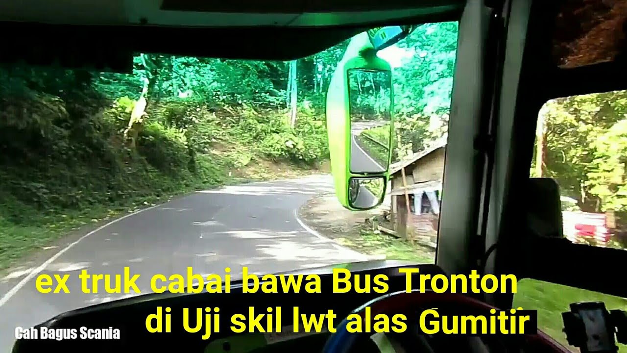 mas BELA uji skil driver bus Tronton GH lewat jalan extreme Hutan Gumitir Banyuwangi