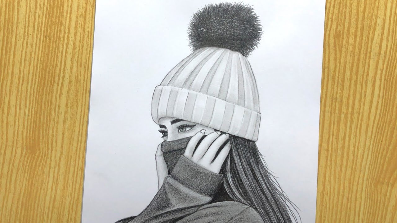 How to draw a girl with cap by The Crazy Sketcher | A Girl With Mask || Drawing Pictures | Drawing