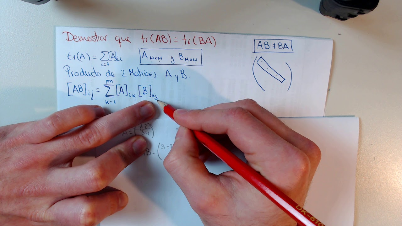Demostrar que tr(AB)=tr(BA) | TRAZA DE MATRICES | Álgebra lineal
