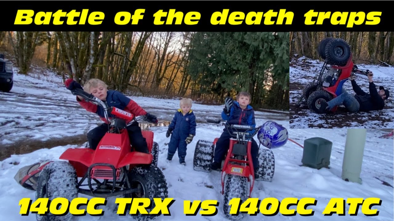 HONDA TRX 70 VS HONDA ATC 70… “PIRANHA “ 140CC kits make these things SCARY FAST