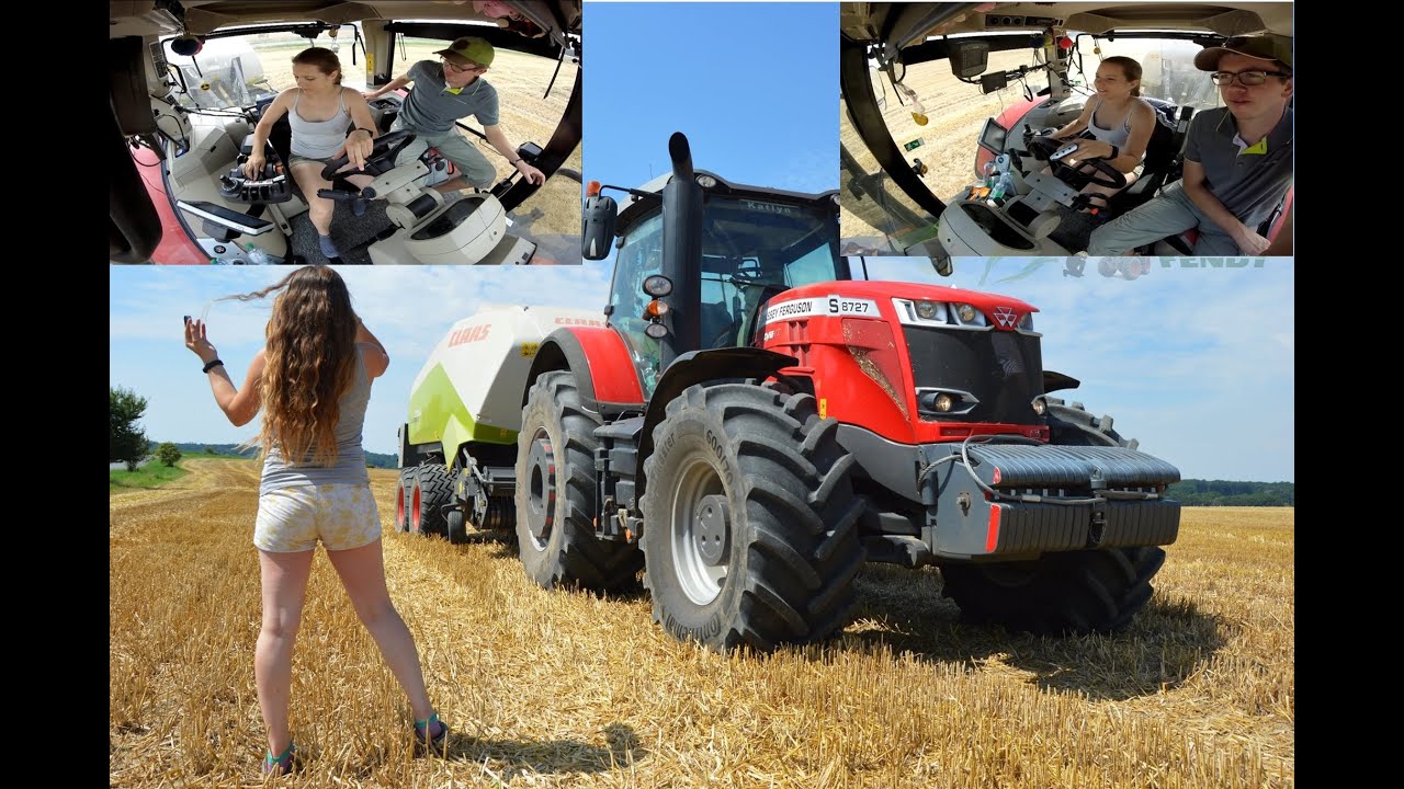 GIRL ON TRACTOR - Katlyn | Massey Ferguson 8727 S + Claas Quadrant 3300RC lisování 2020 ZD Nechanice