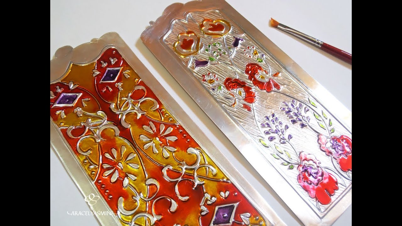 2 Formas de pintar el repujado en aluminio con pintura vitral - Fácil