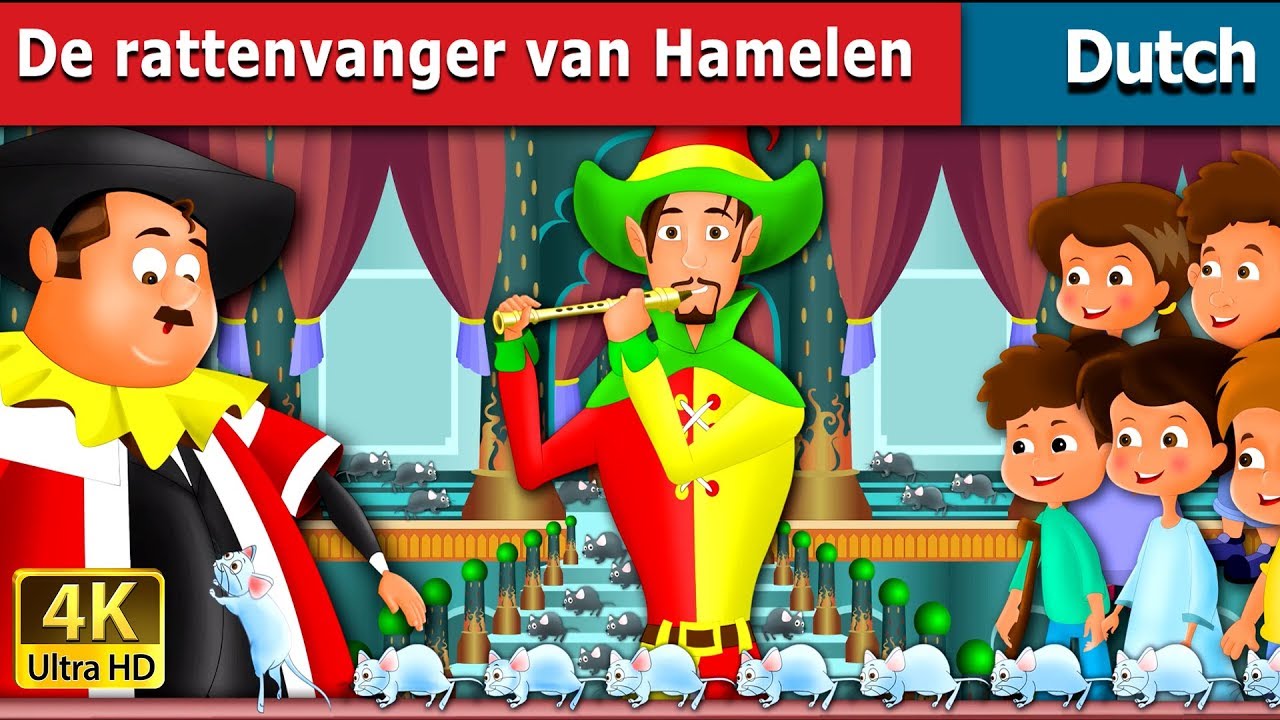 De rattenvanger van Hamelen | The Pied Piper Of Hamlin Story in Dutch  | Dutch Fairy Tales