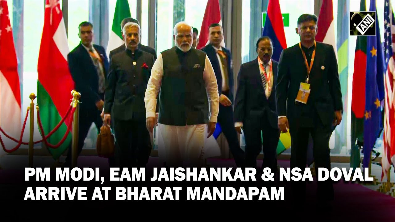 PM Modi, EAM Jaishankar and NSA Ajit Doval arrive at Bharat Mandapam as G20 Summit kicks off