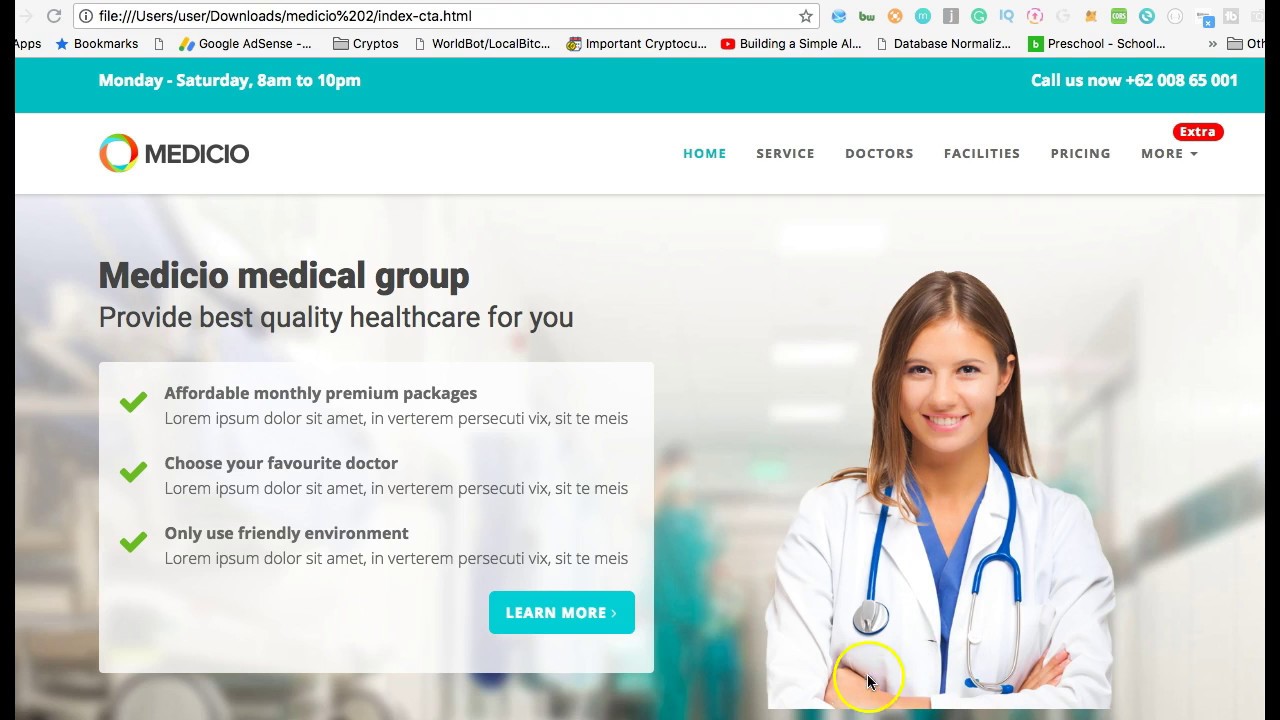 FREE MEDICAL TEMPLATE DOWNLOAD REVIEW | hospital doctor bootstrap template theme