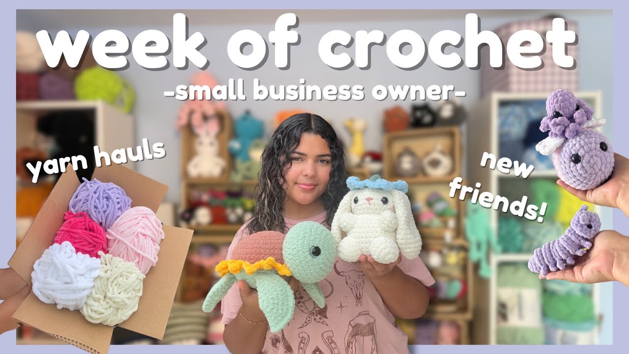 week of CROCHET 💜 YARN HAUL 🧶 PACKING ORDERS 📦 HAPPY MAIL🛍️