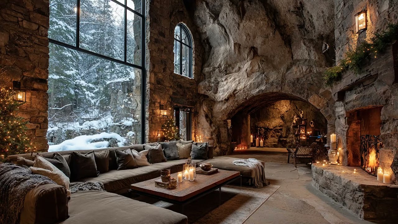 Instrumental Christmas Music With Fireplace 🔥 Relaxing Christmas Music 🎄 Soothing Christmas Ambien