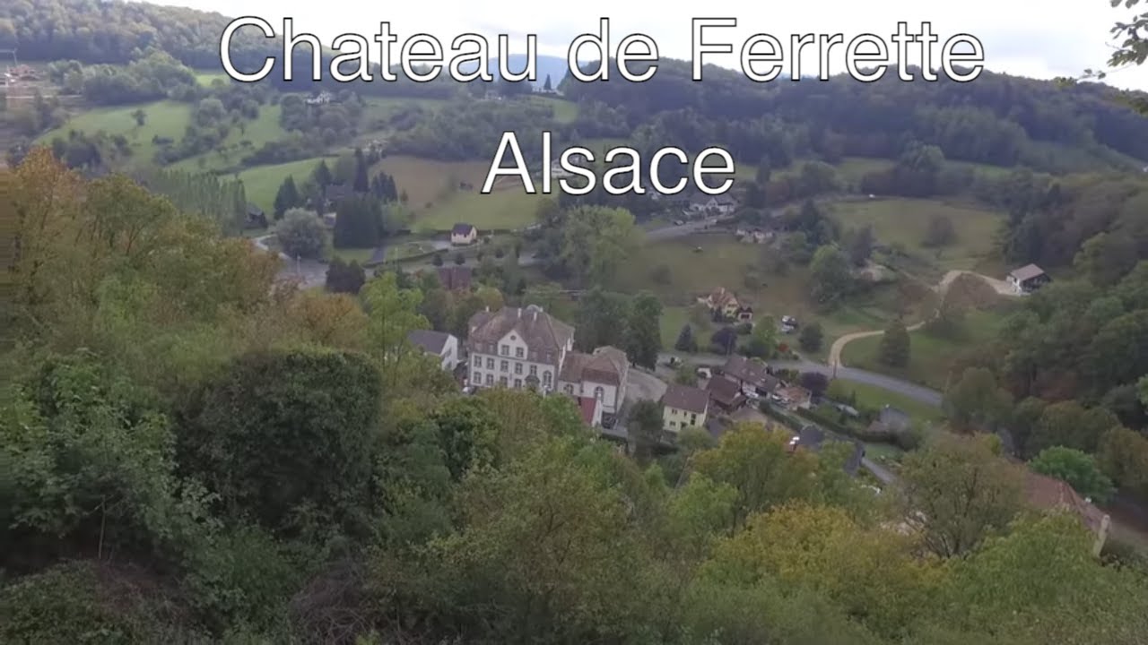 Alsace: Chateau de Ferrette (Ferrette castle) and village of Ferrette