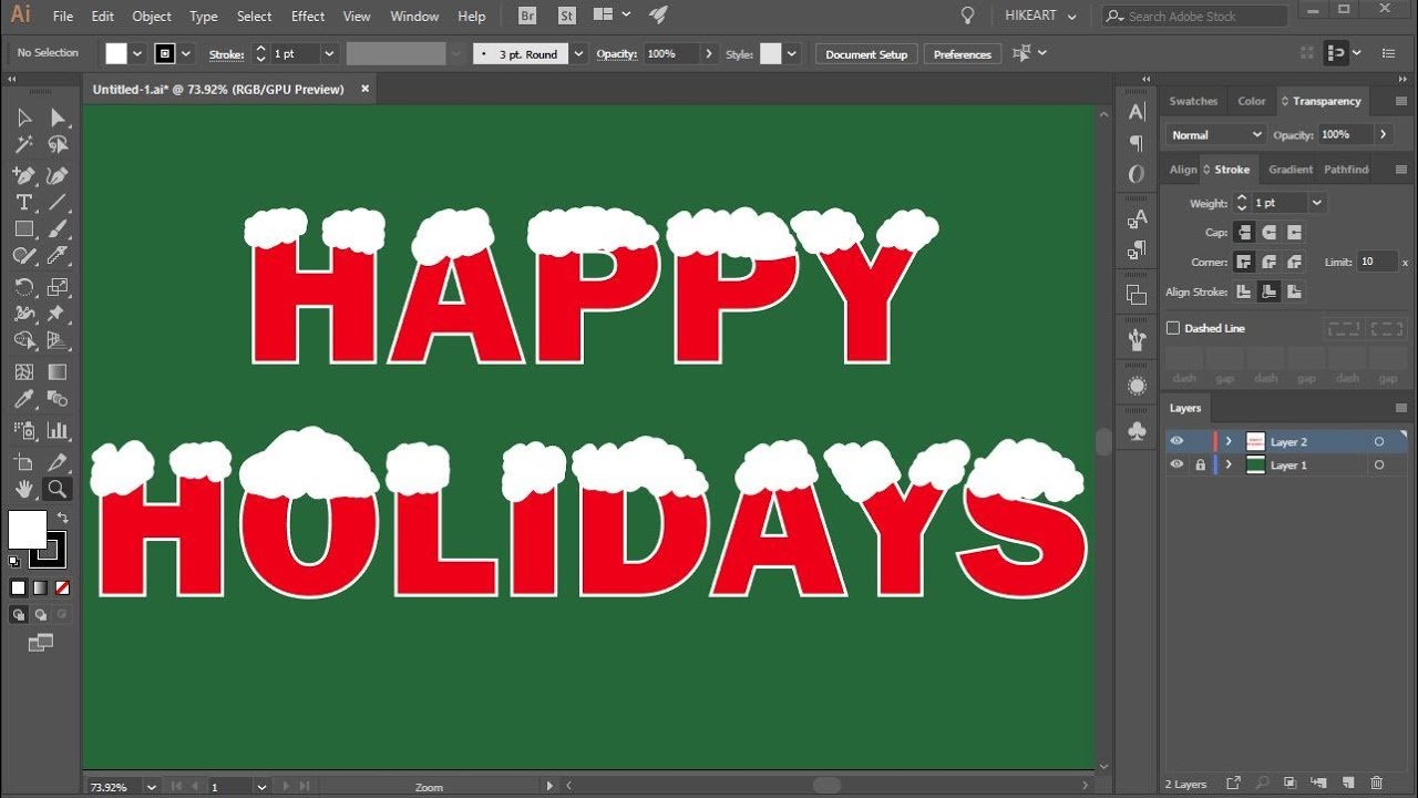 How to Create a Snow Capped Effect for Letters in Adobe Illustrator