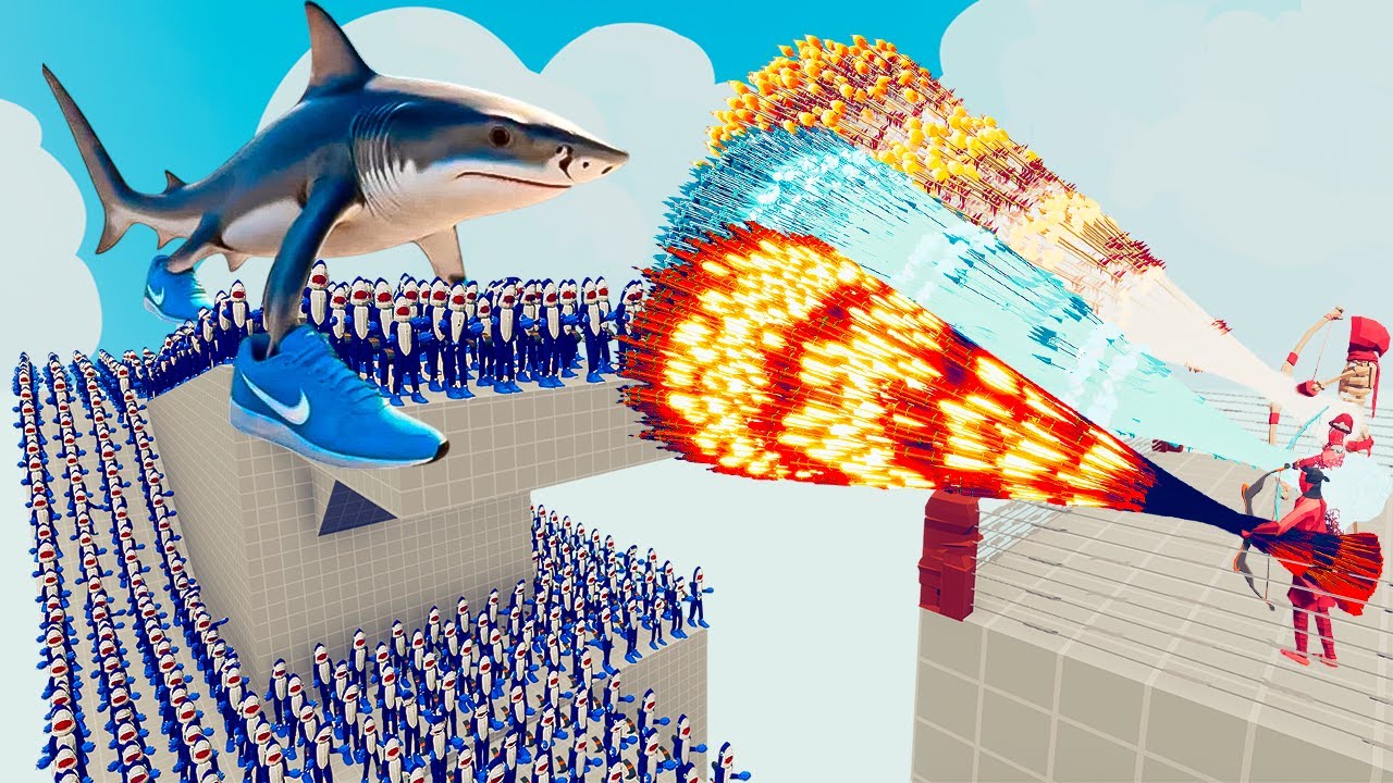 100x TRALALERO TRALALA + 2x GIANT vs 3x EVERY GOD - Totally Accurate Battle Simulator TABS