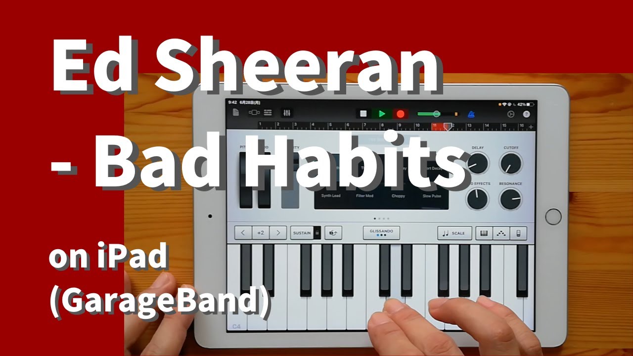 Ed Sheeran - Bad Habits on iPad(GarageBand)//ガレージバンドiOSで作ってみた 【DTM】