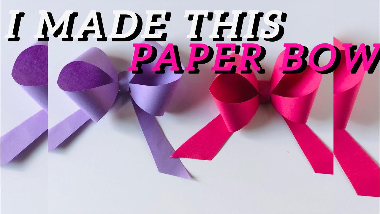 Fold and cut paper into a bow, then glue the center.