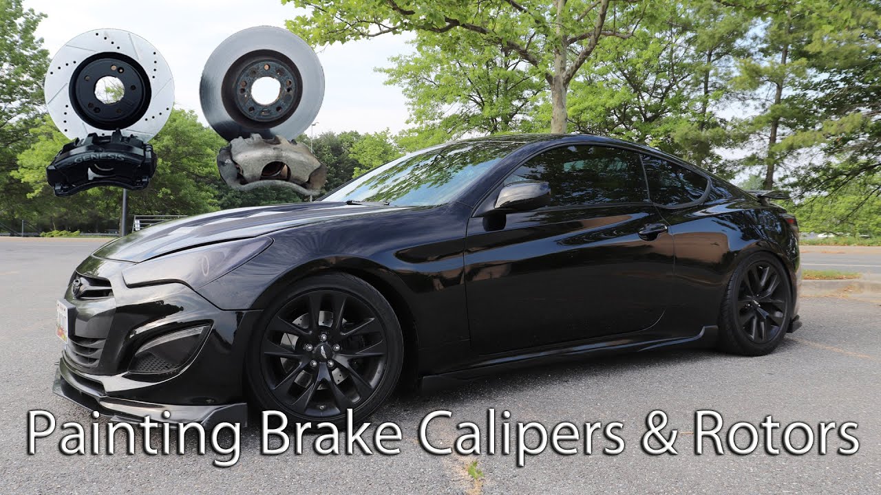 Painting New Brake Calipers & Drilled/Slotted Rotors - Genesis Coupe