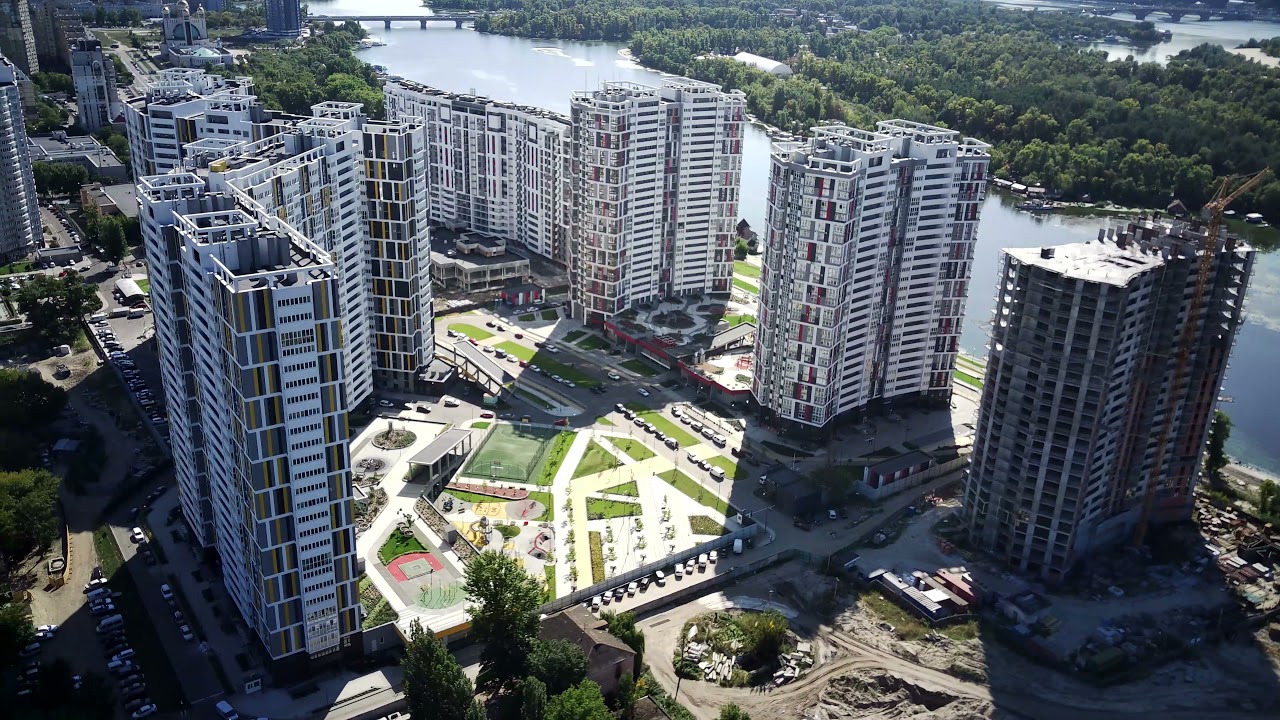 Строительство ЖК Русановская гавань, Киев. 16.09.2021. ЖК Русанівська Гавань.