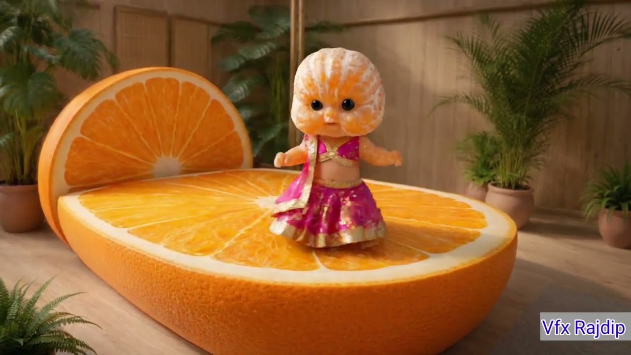 Cute Fruit Babies dancing on the fruits bed | Oddly Satisfying AI