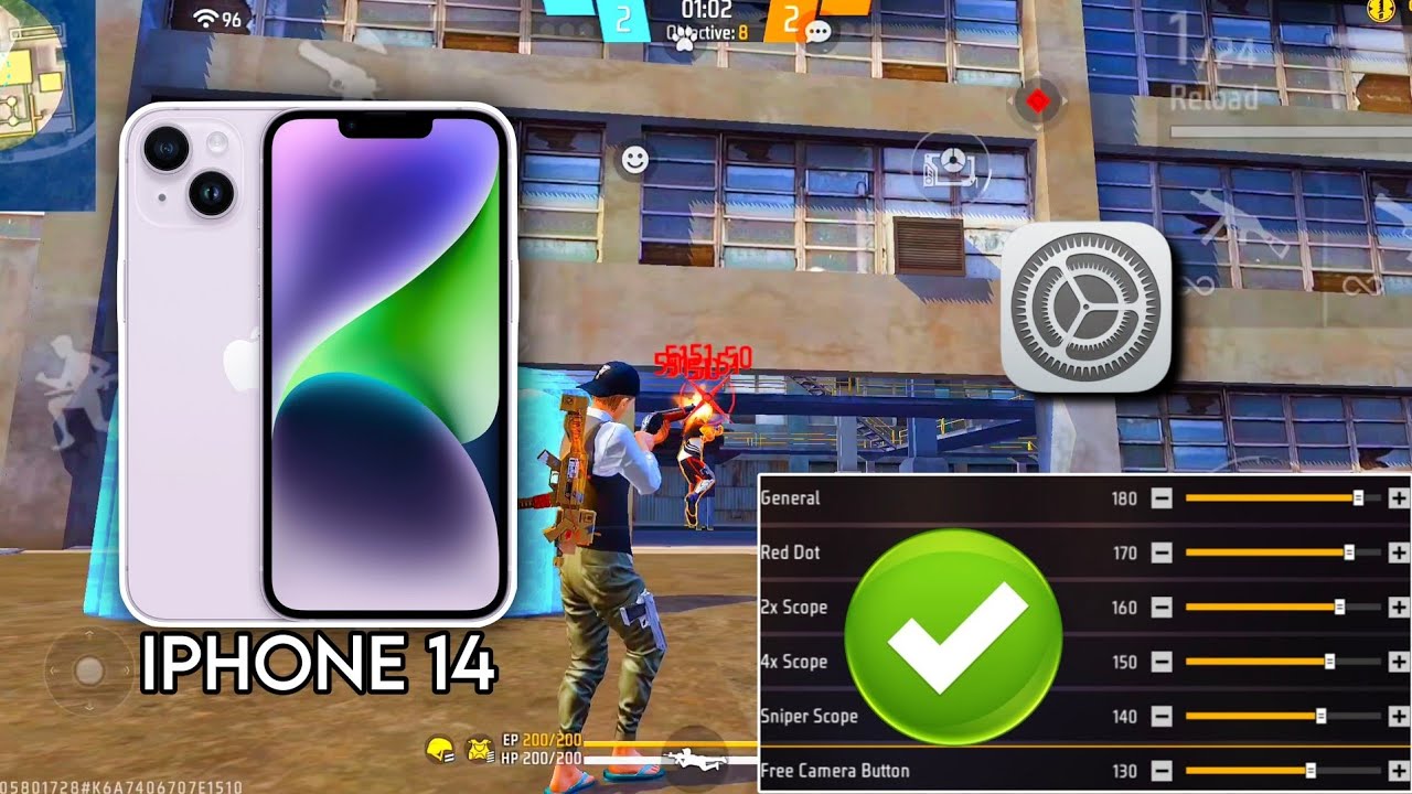iPhone 14 free fire sensitivity setting ⚙️ | iPhone 14 free fire headshot setting ⚙️