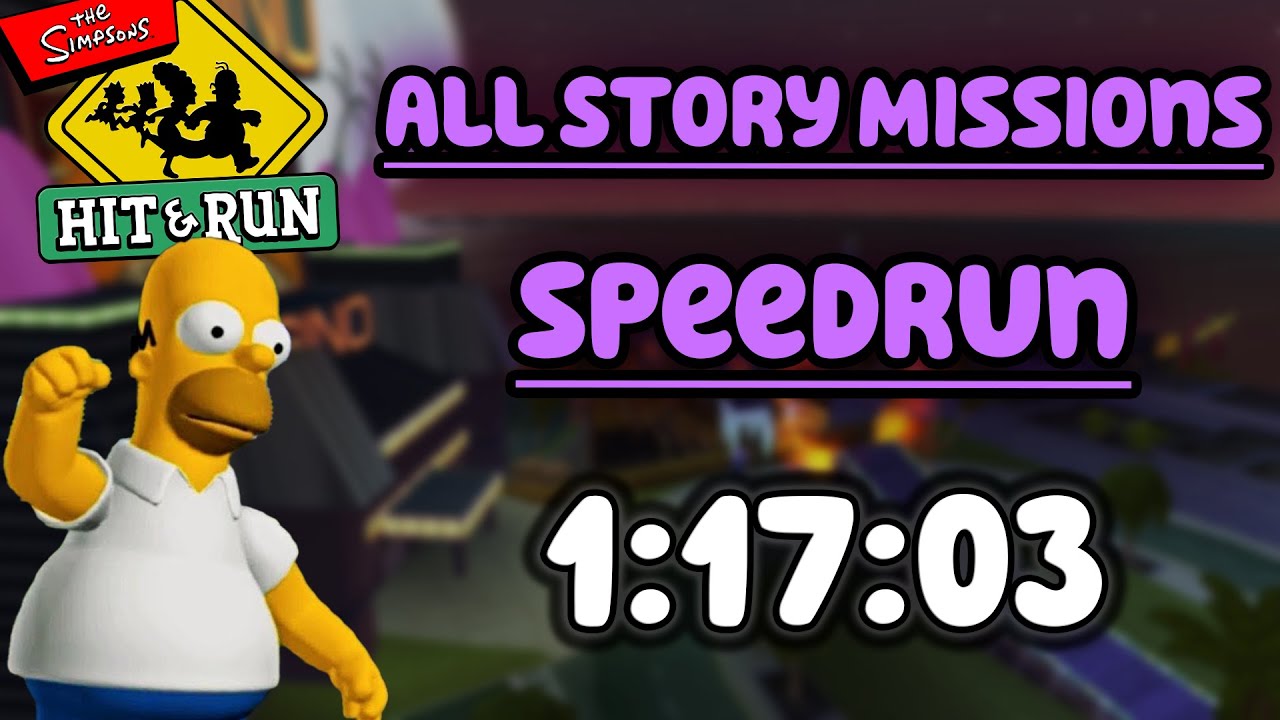 The Simpsons: Hit & Run All Story Missions Speedrun in 1:17:03