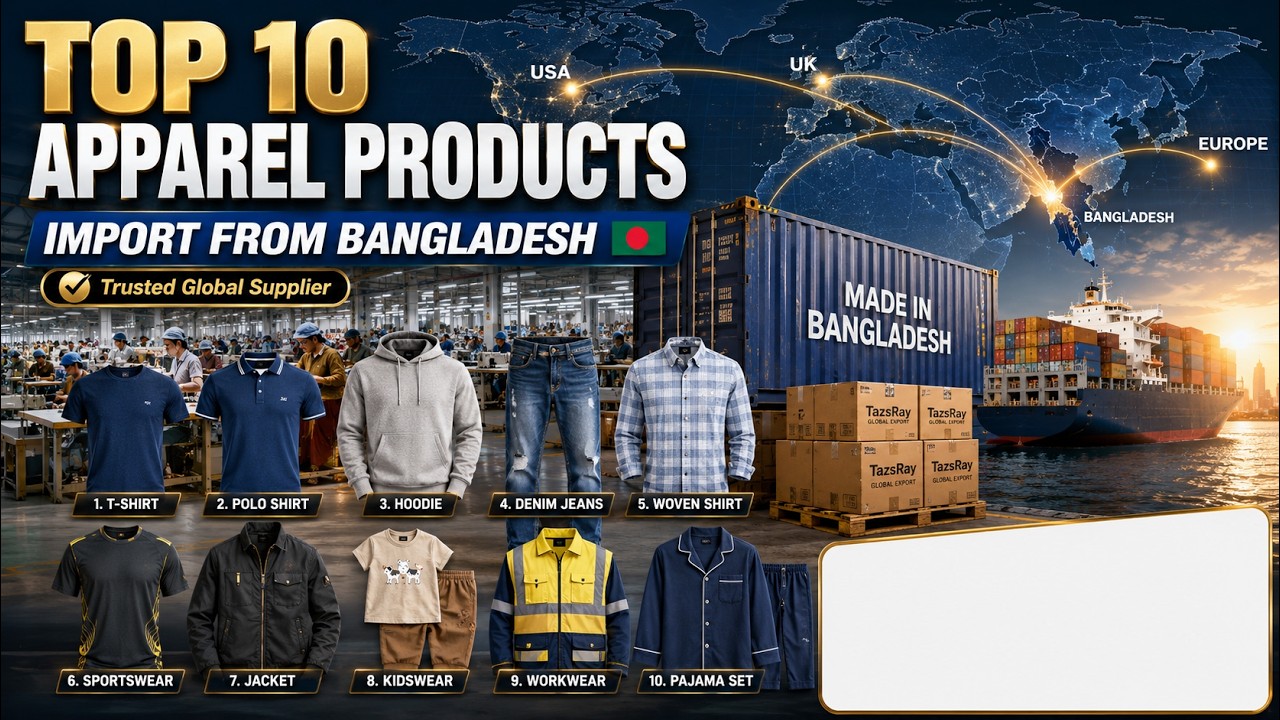 Top 10 Apparel Products You Can Import from Bangladesh 🇧🇩 | Best Garment Manufacturer Global Buyers