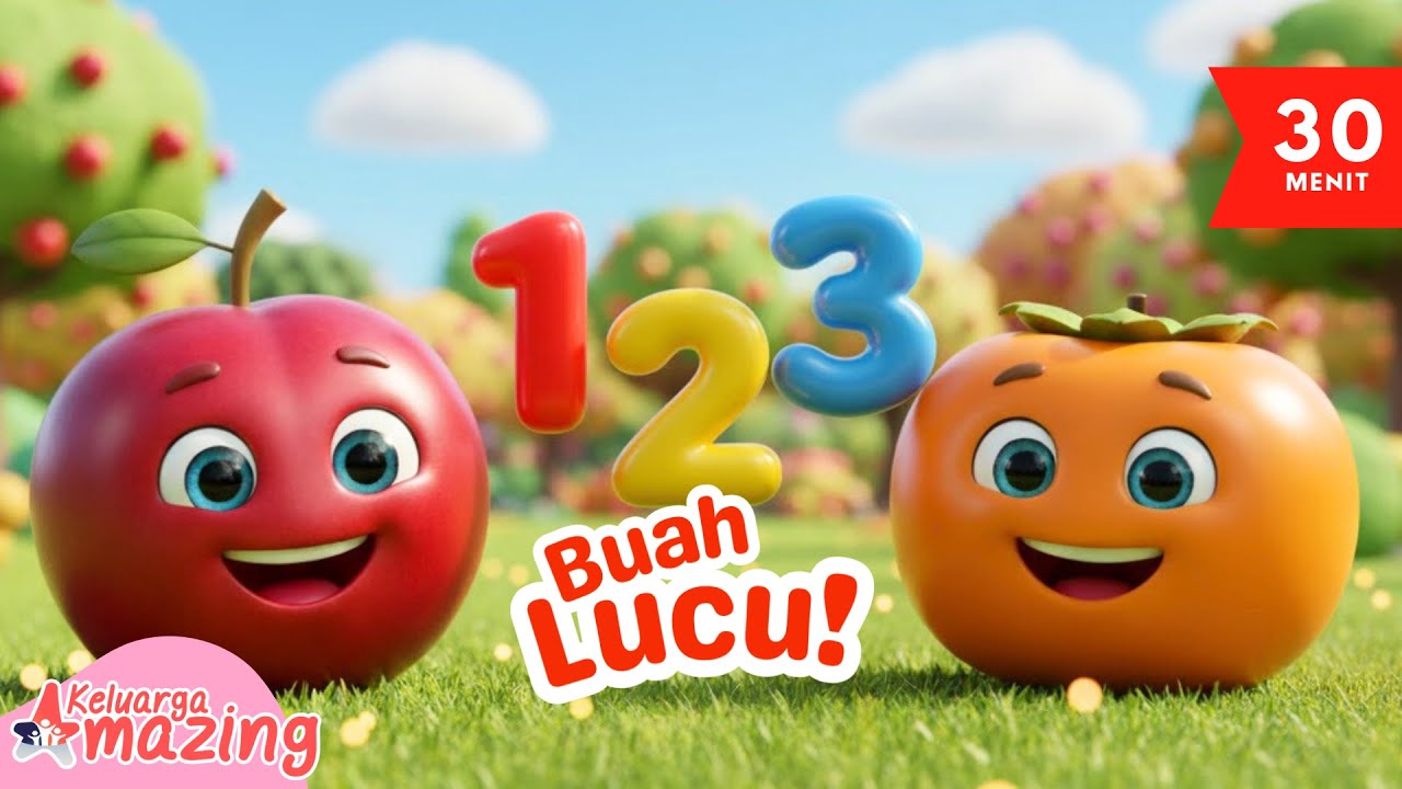 🍎 Yuk Belajar Angka 1–10 & Nama Buah Lucu | Video Edukasi Anak PAUD TK dengan Animasi Seru 🎨🔢
