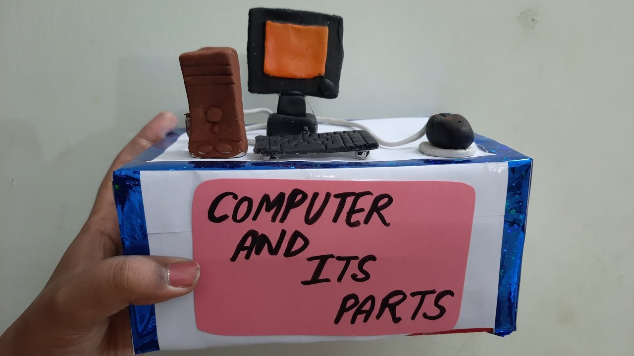 parts of computer model CPU Monitor Mouse keyboard with clay
