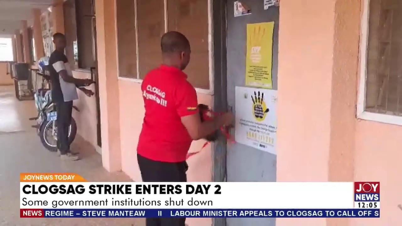 Some government institutions shut down as CLOGSAG strike enters day 2 | JoyNews Today
