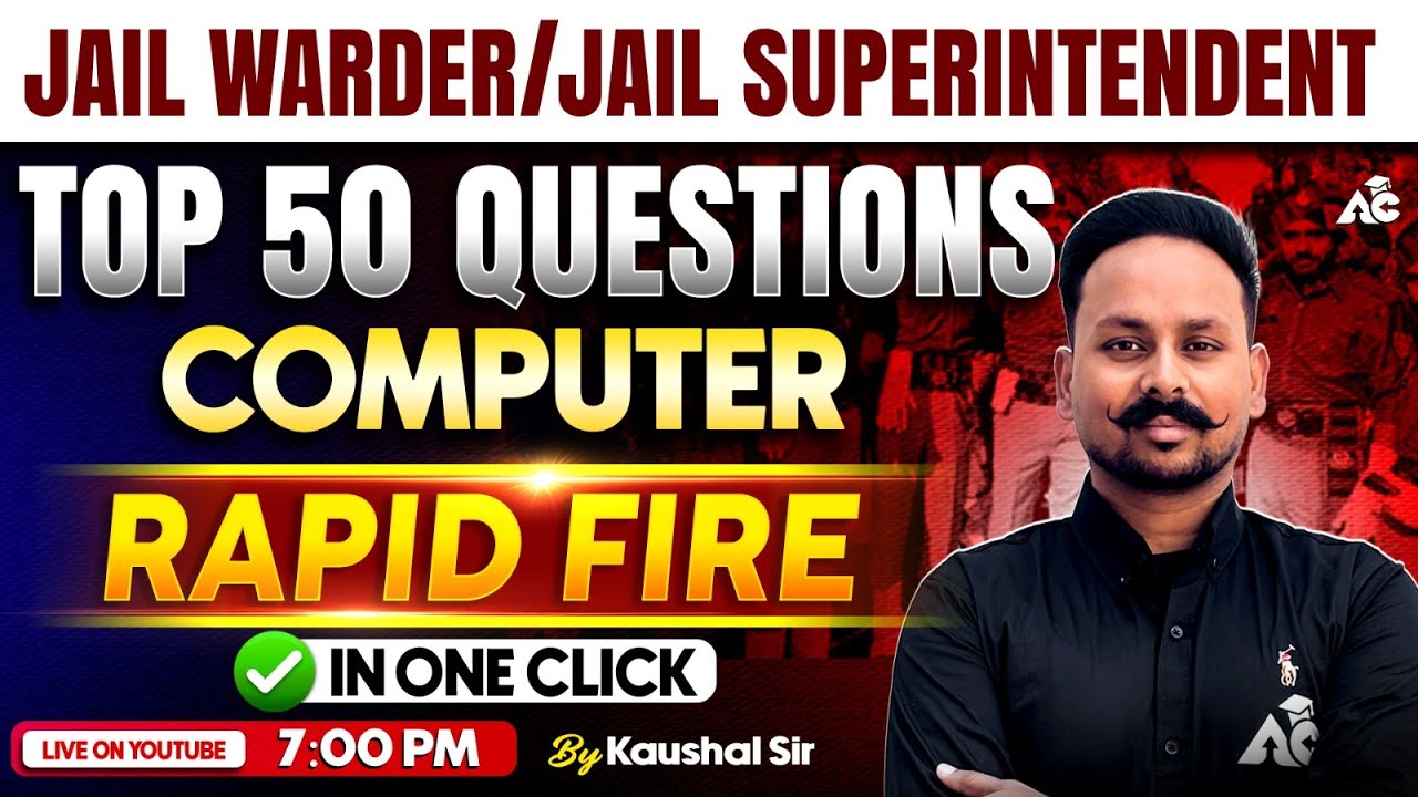 Jail Warder / Jail Superintendent Top 50 Questions | Rapid Fire | One Click By Kaushal Sir