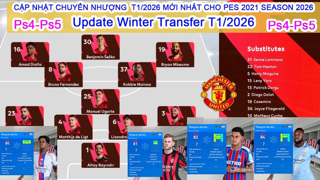 [ PS4-PS5 HACKK ]  CẬP NHẬT CHUYỂN NHƯỢNG  T1/2026 MỚI NHẤT CHO PES 2021 SEASON 2026 BY GAO PATCH