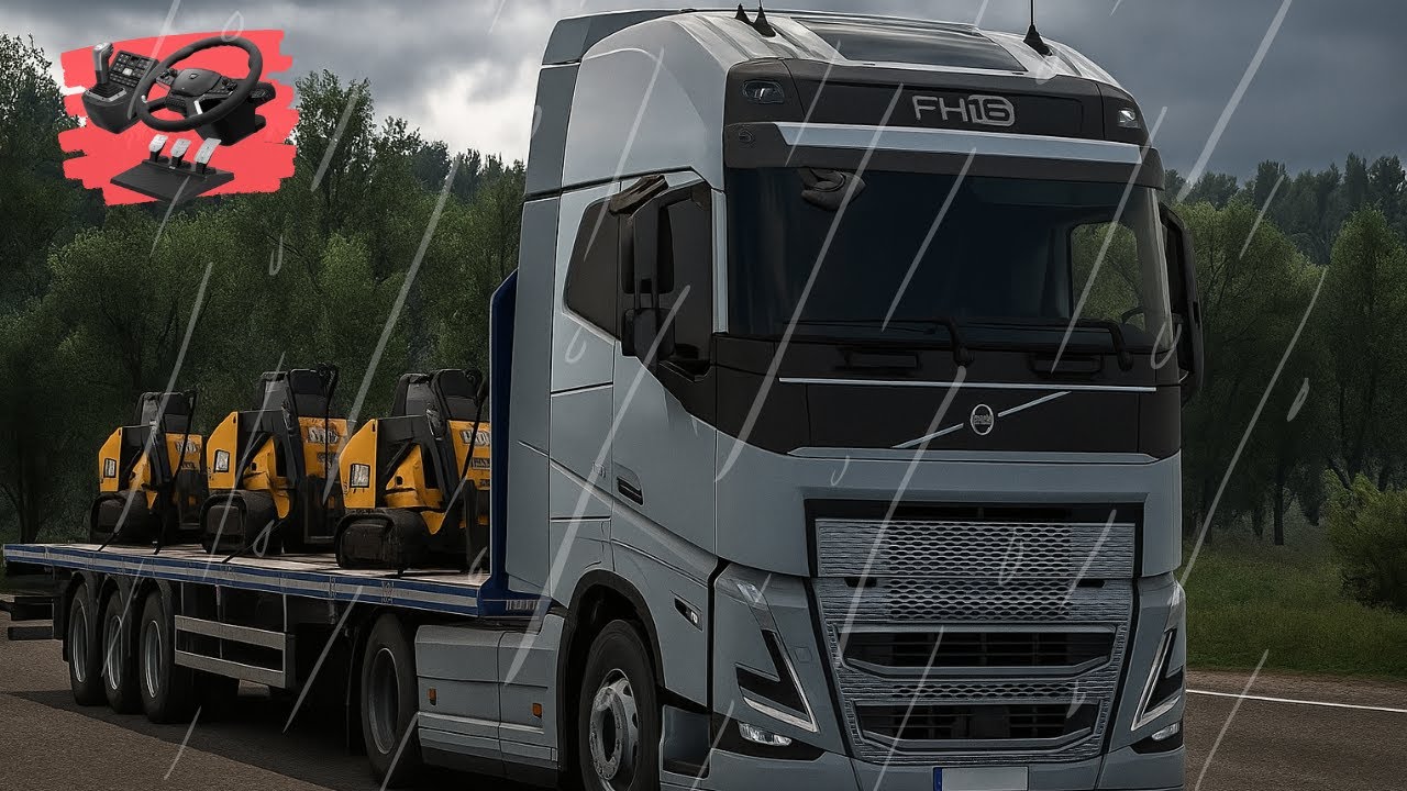 Volvo FH6 e chuva no ETS2! | Euro Truck Simulator 2 Gameplay + Volante Hori Truck Force Feedback
