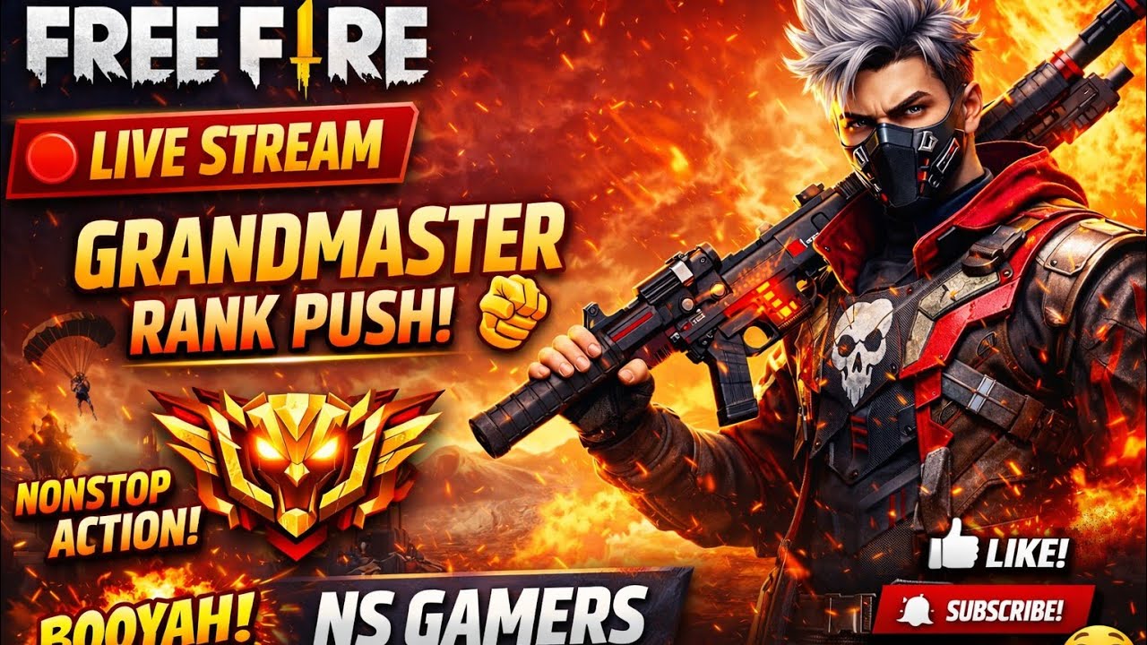 🔥 Free Fire Live Stream | Grandmaster Rank Push 💪 | NS Gamers Araria