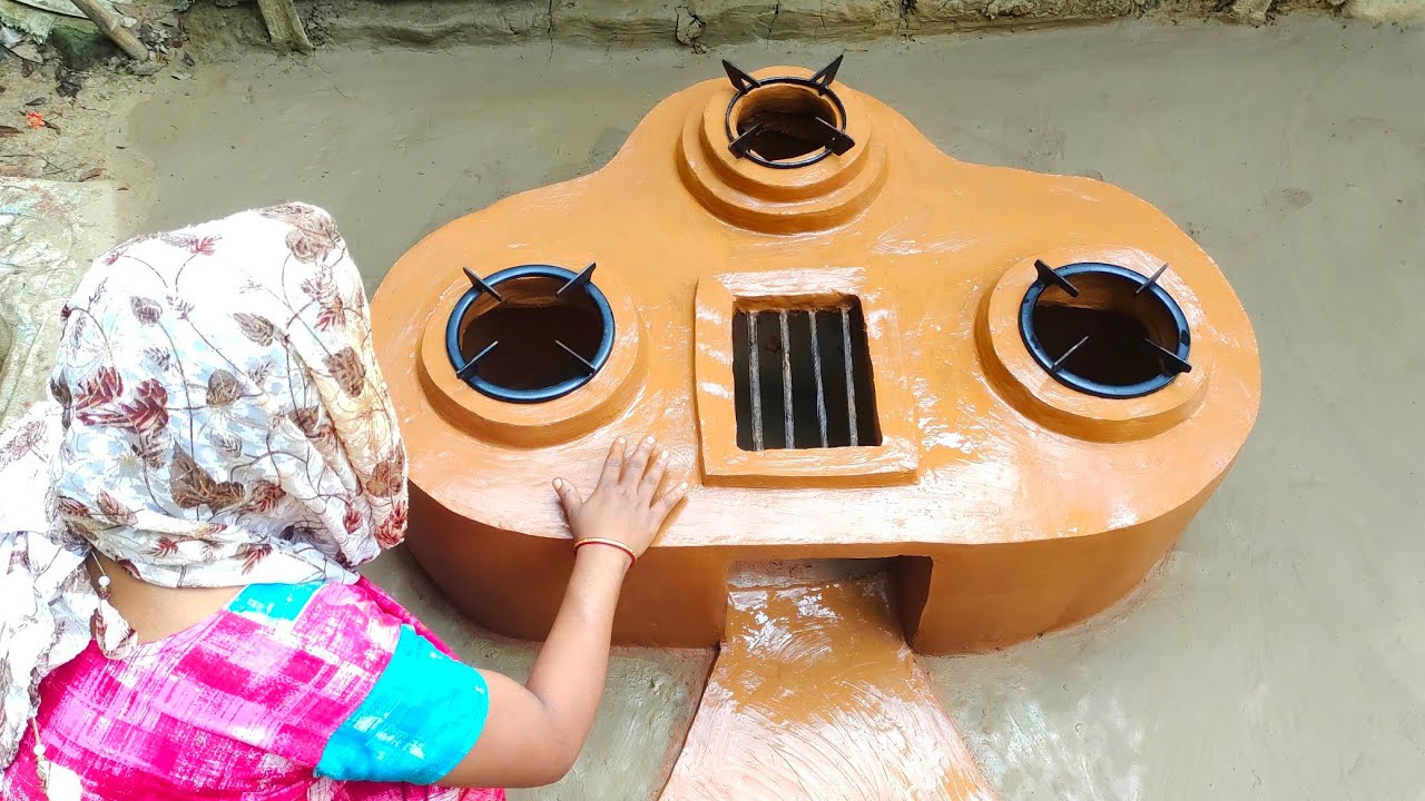 How To Make Multiple 4 in 1 Clay Stove | Desi Chulha Design | Primitive Technology Mud Stove #viral