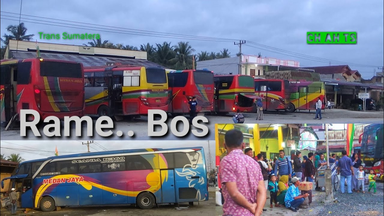 Bus Medan jaya,Bus asal Sumatera keluar masuk  di rumah makan Bambu Kuning Kandis