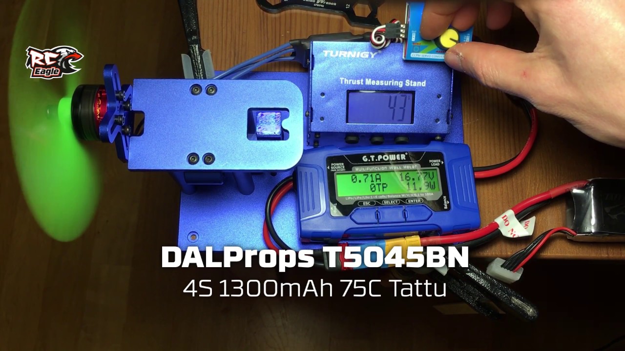 EMAX RS2205 2300KV - DAL Props T5045BN 5x4.5 Bullnose Thrust Test - 4S LiPo