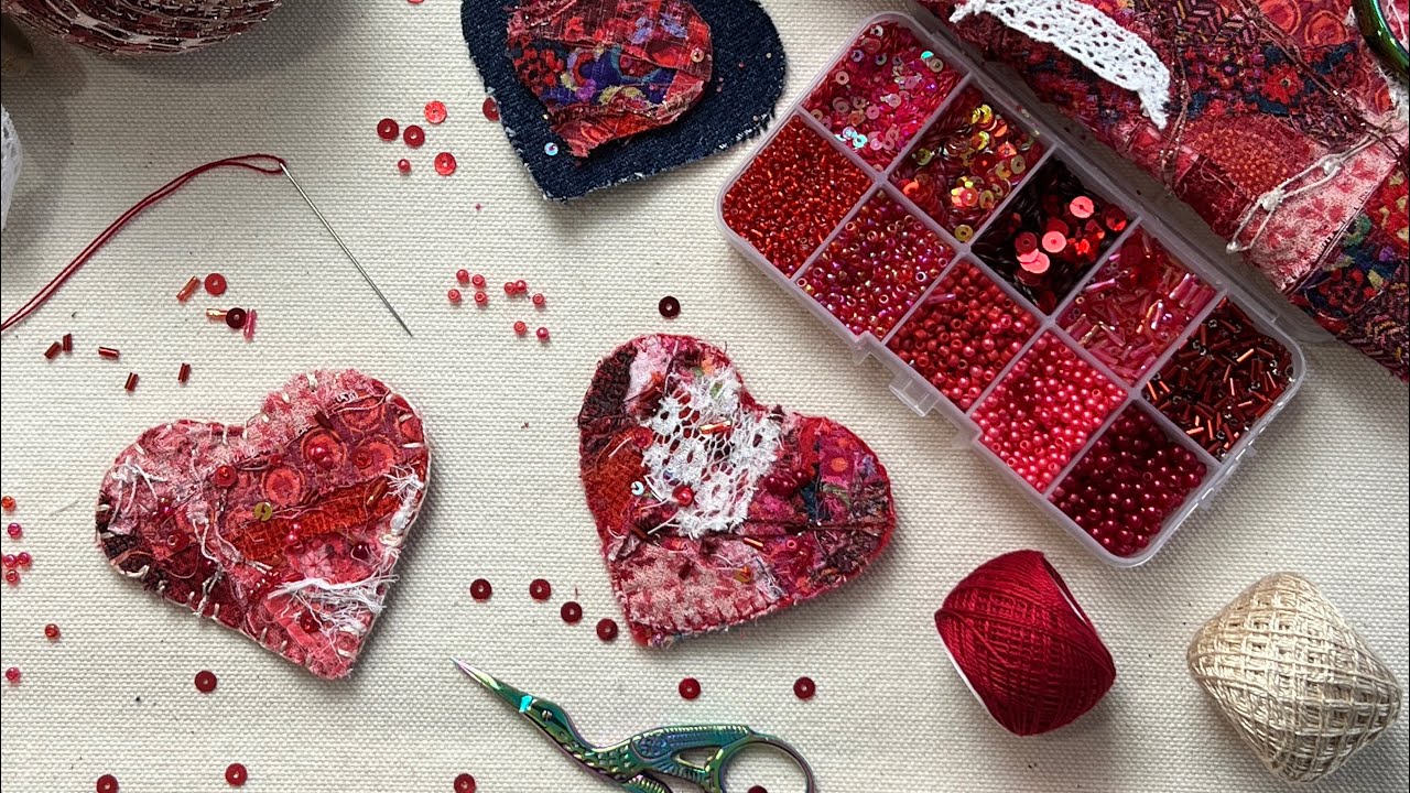 Scrap Fabrics into Gorgeous Embellished Textile, Shabby Chic Brooch, Boho Pin, #scrapfabricprojects