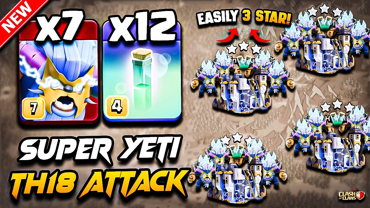 Best TH18 Attack Strategy With SUPER YETI 2026 | Th18 SUPER YETI Attack With RC CHARGE Town Hall 18