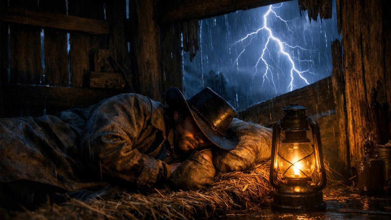 Arthur Peacefully Sleeping Alone in a Barn on a Cozy Thunderstorm Night | RDR2 ASMR