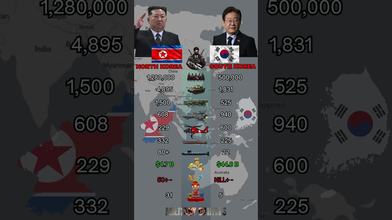 North Korea vs South Korea Military Power Comparison 2026