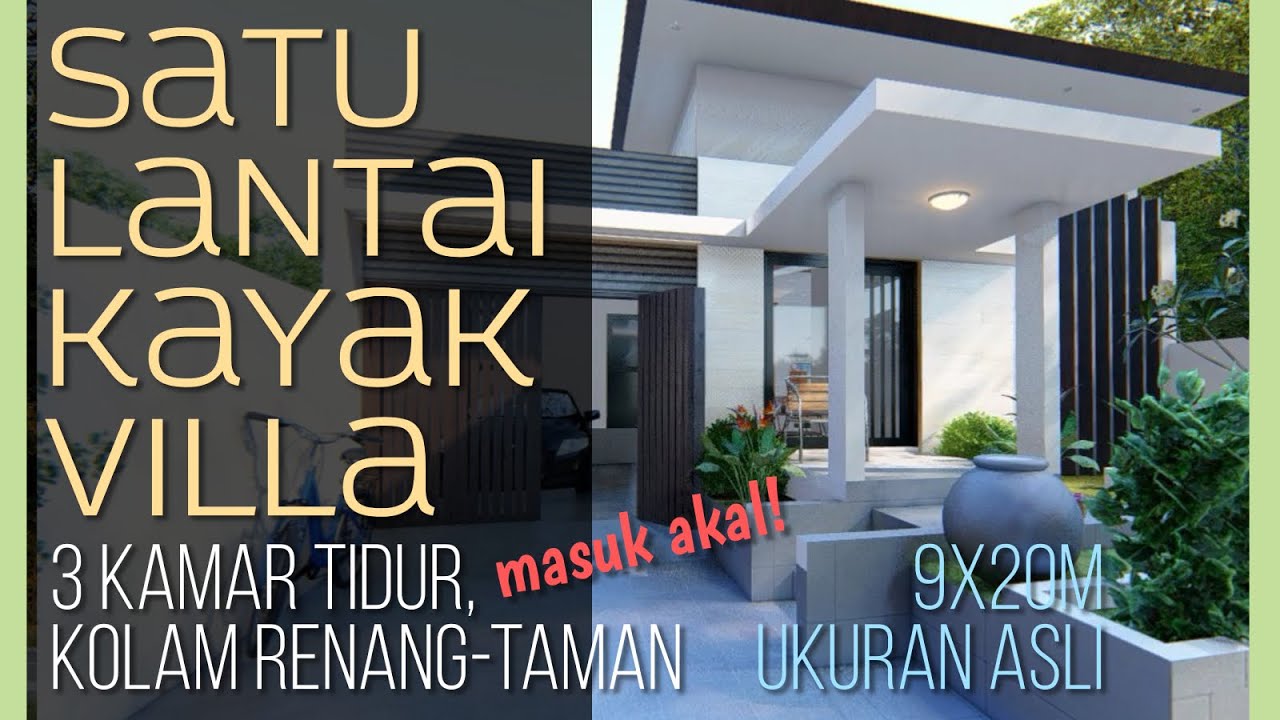 Desain Rumah 1 lantai ala Villa n  Cafe 10x20m [kode 076]