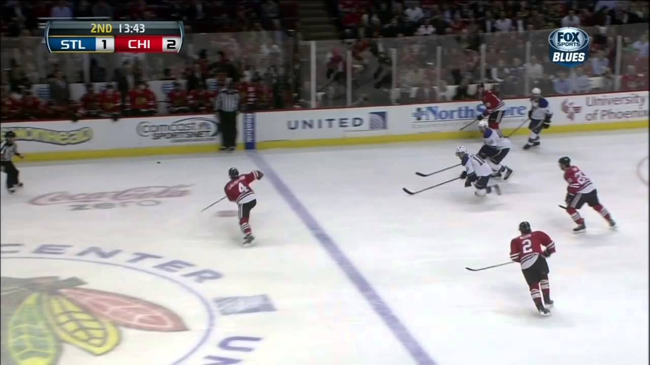 Brandon Saad goal 2-1 April 4 2013 St. Louis Blues vs Chicago Blackhawks NHL Hockey