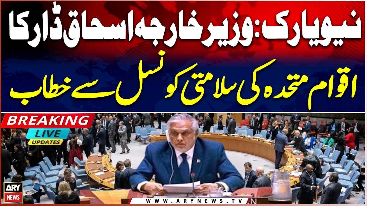 New York: Foreign Minister Ishaq Dar addresses UN Security Council