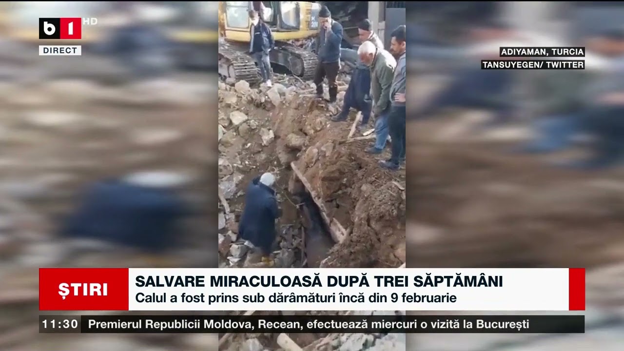 SALVARE MIRACULOASĂ DUPĂ TREI SĂPTĂM&Acirc;NI &Icirc;N TURCIA_Știri B1_1 martie 2023