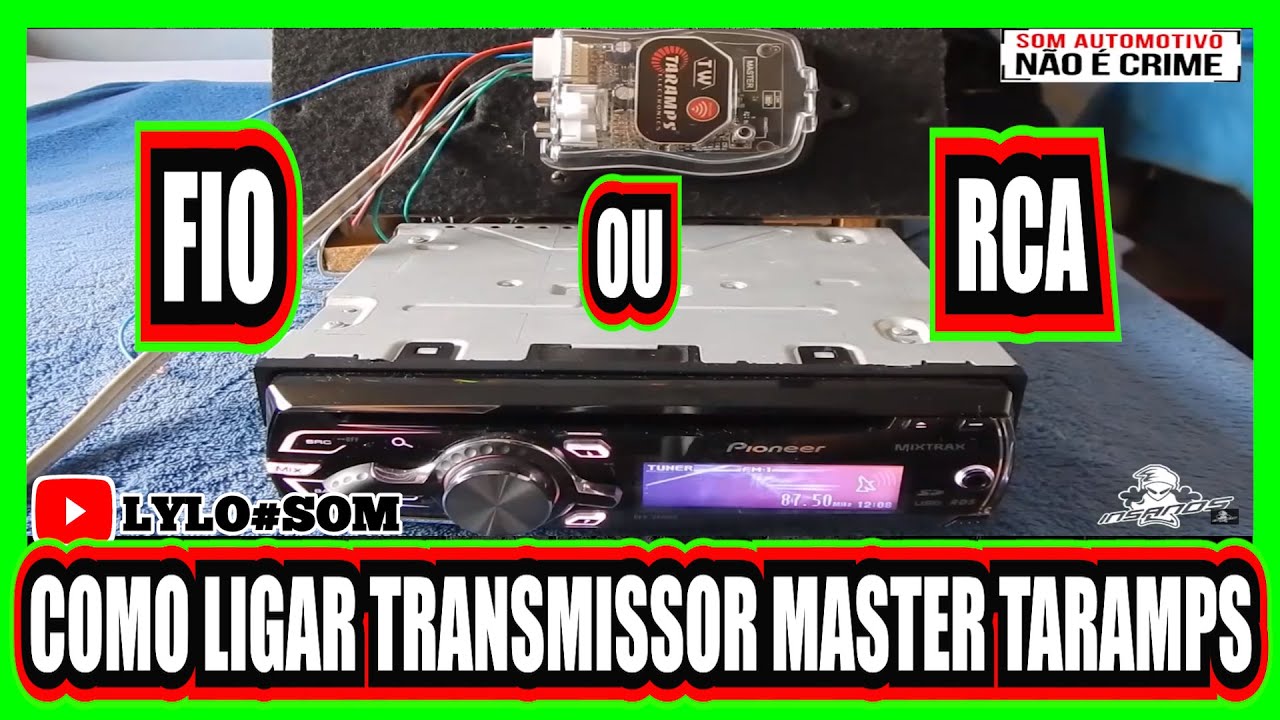 Como ligar o transmissor Master taramps na função fio ou Rca - dicas de som musicas confiram