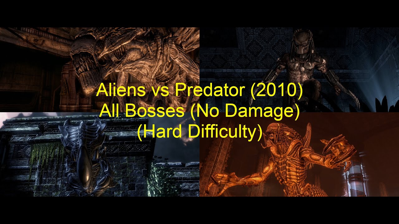 Aliens vs. Predator (2010) - All Bosses (No Damage) (Hard Difficulty)
