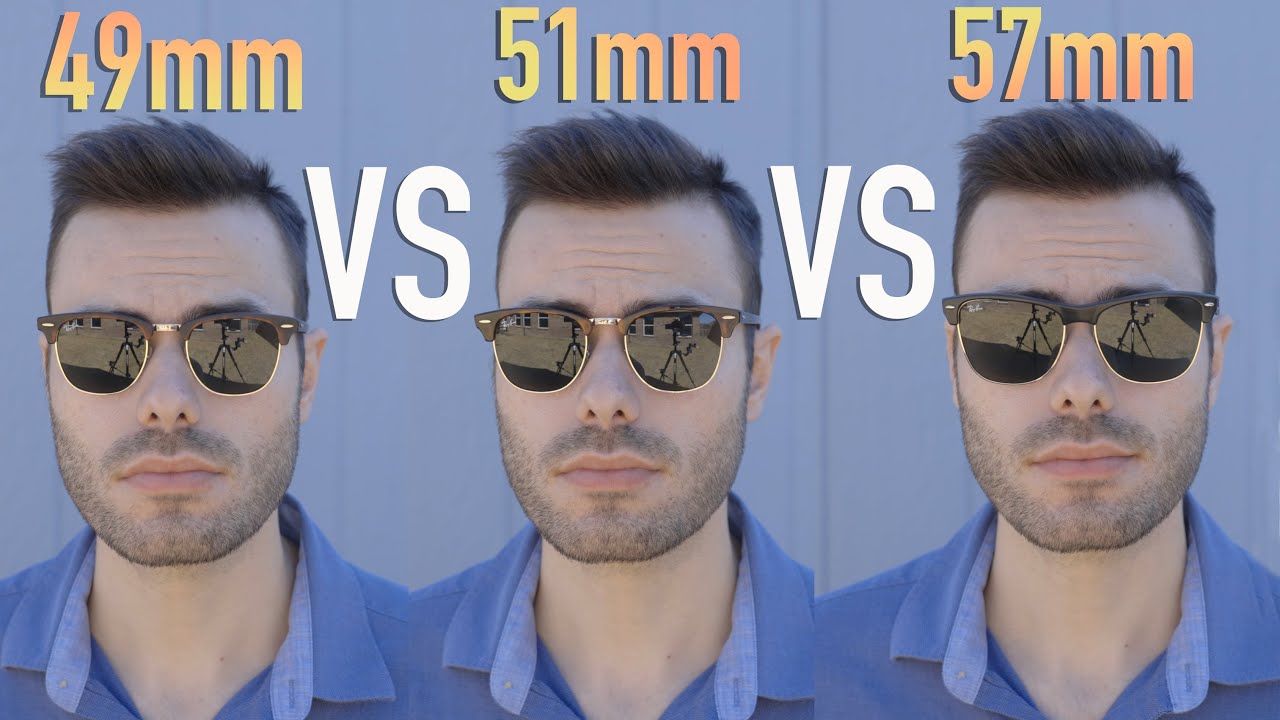 Ray-Ban Clubmaster 49 мм против 51 мм против Oversized 57 мм