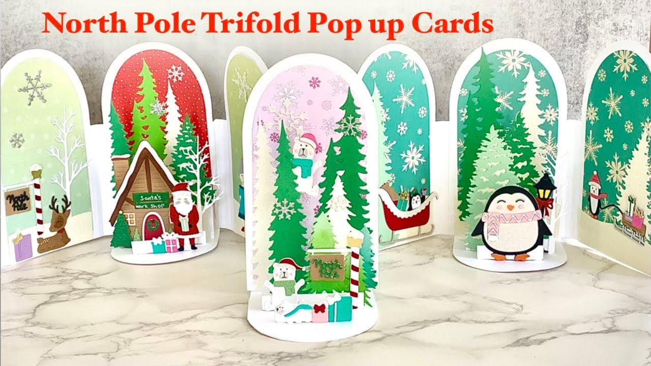 North Pole Pop up Trifold Cards