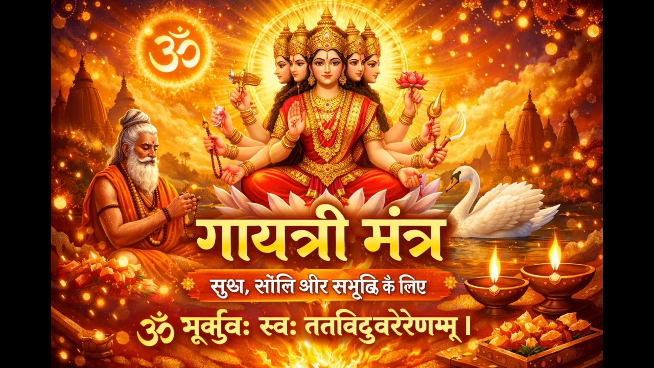 Gayatri Mantra | Shanti aur Safalta ke liye Shaktishaali Vedic Jaap |Daily Morning Meditation Mantra