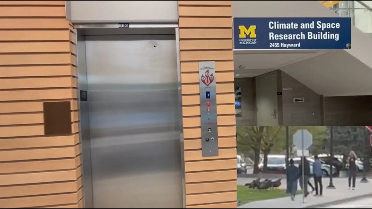 Turkeys attack + Glitchy Hydraulic Elevator - CSRB Univ of Michigan, Ann Arbor MI