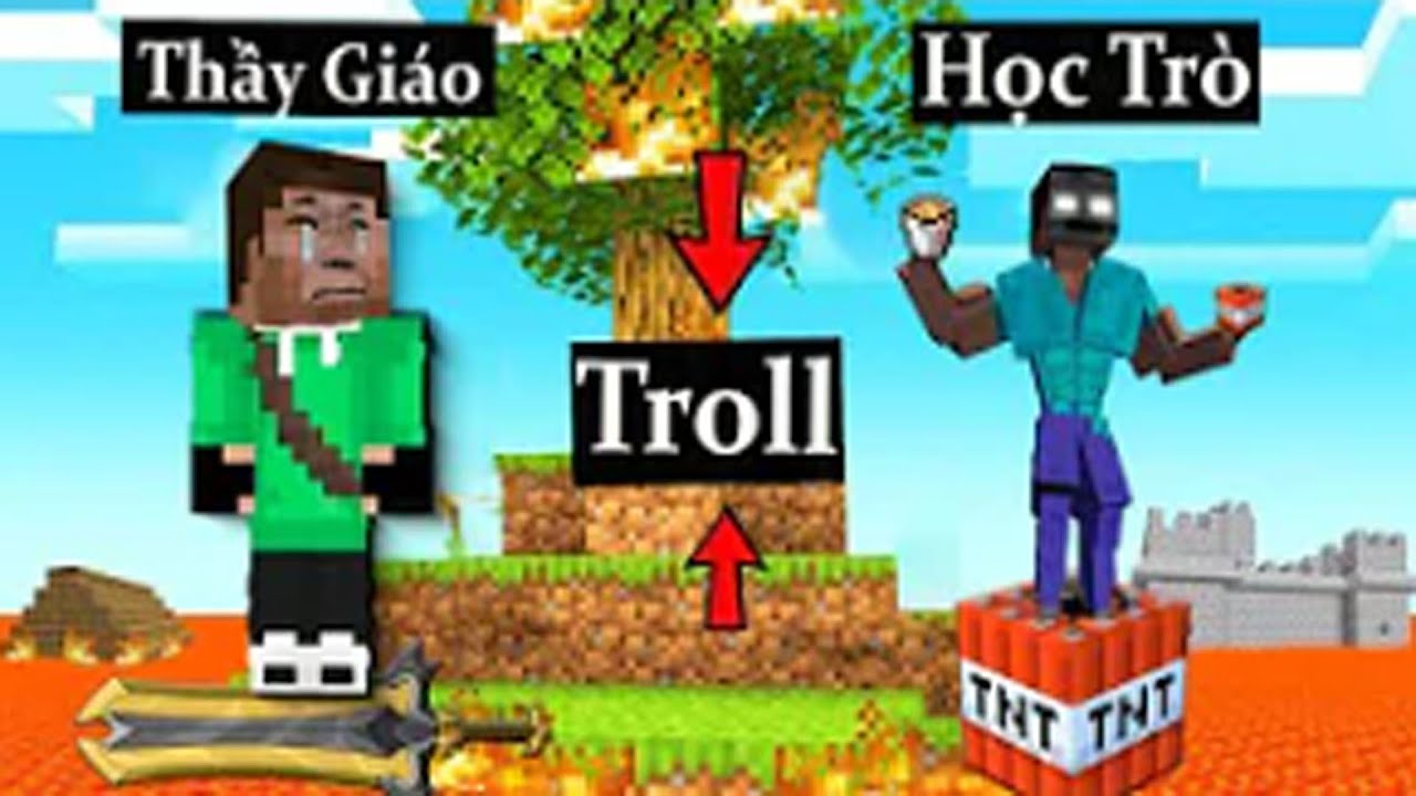 Anh Đen Xì Xì Và Thầy Giáo Troll Minecraft Em Sinh Đôi Không Trượt Cái Bẫy Nào - Siêu Hài Hước 🤣
