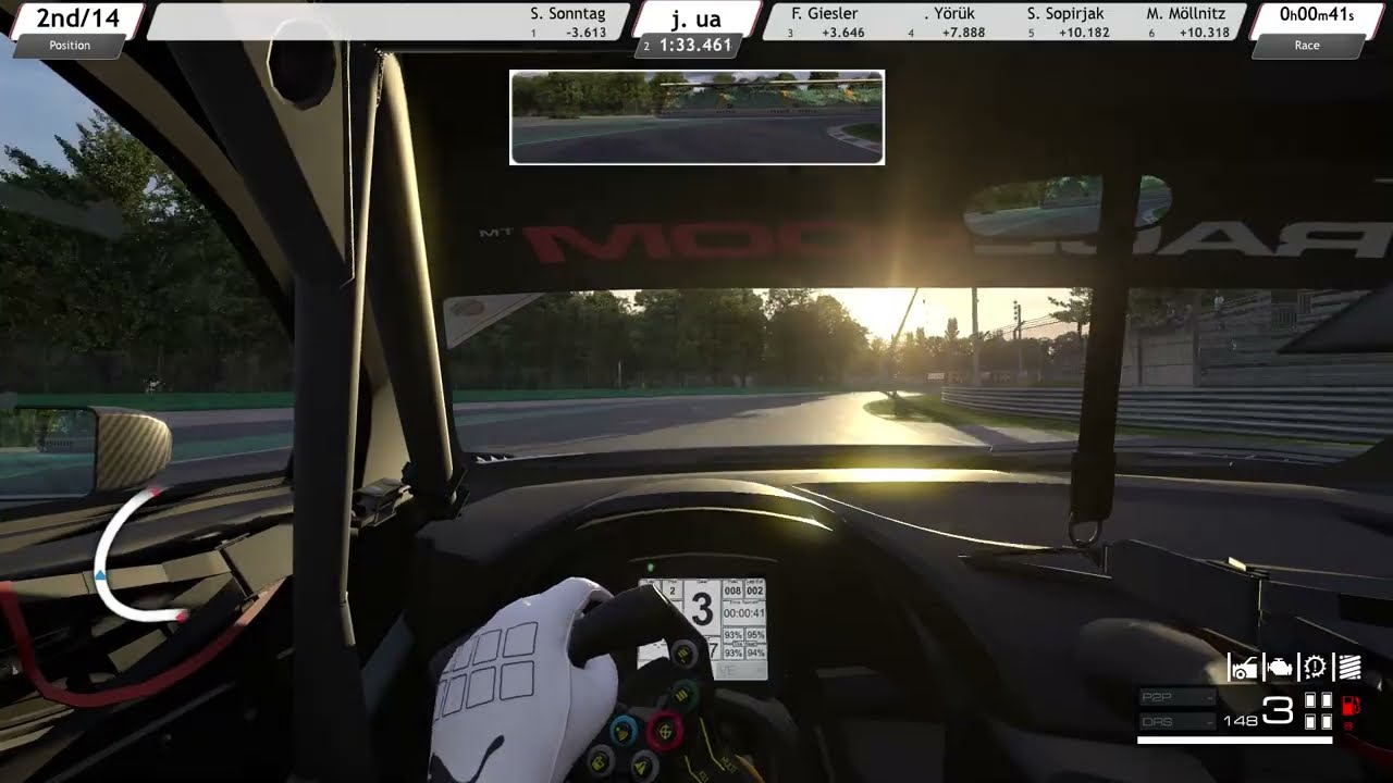 I'm slowly learning to drive an Audi =) RaceRoom Racing (Monza) daily race on Audi R8 LMS GT3 EVO II