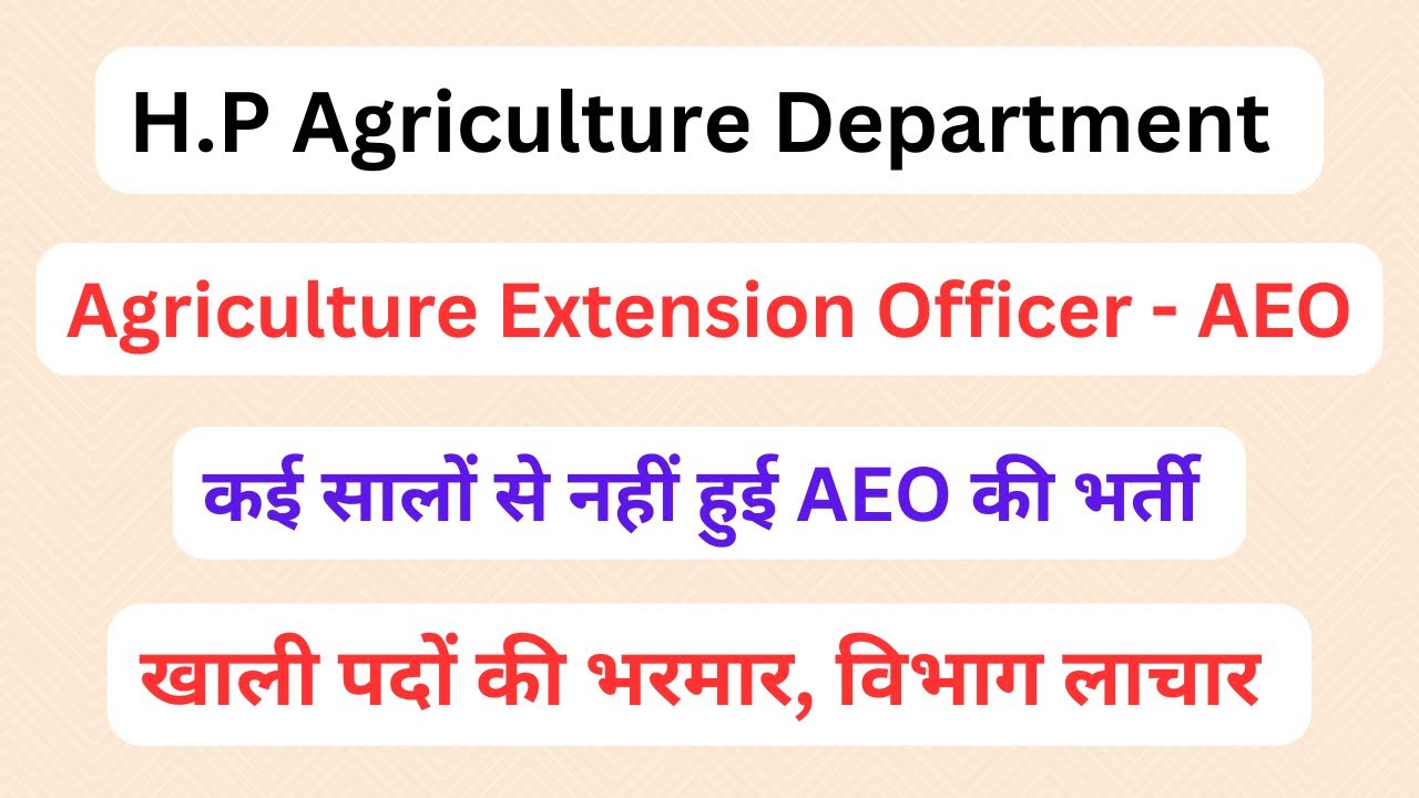 H.P Agriculture Dept || AEO Vacancy Update - May 2025 || Let&rsquo;s Study ||