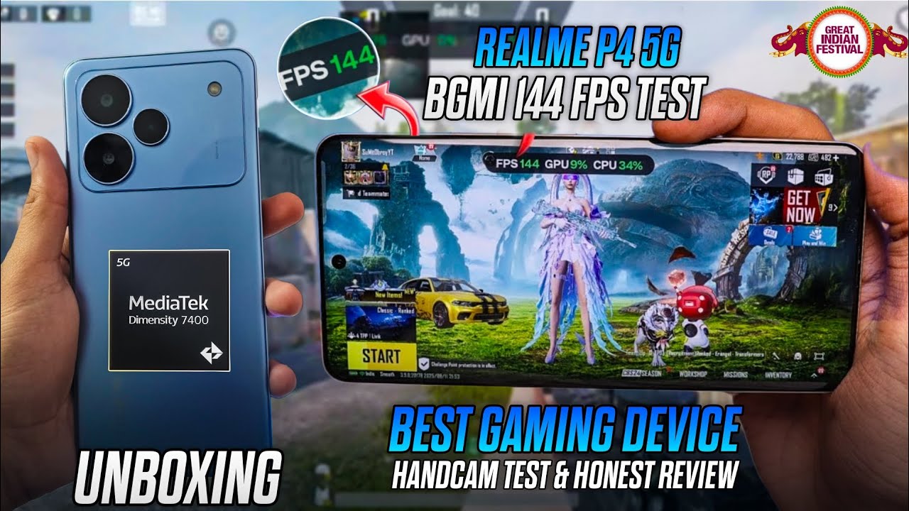 REALME P4 5G UNBOXING & AFTER UPDATE 4.0🔥BGMI 144 FPS TEST & HEATING AND BATTERY TEST HONEST REVIEW✅
